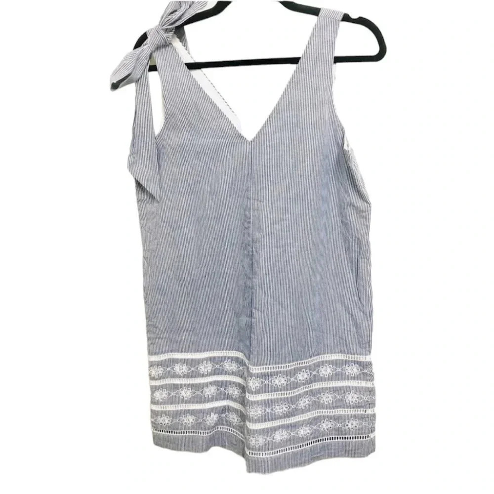 Vineyard Vines Moonshine Sandbar Strip Bow Sleeveless V-Neck Dress Size XS NWT